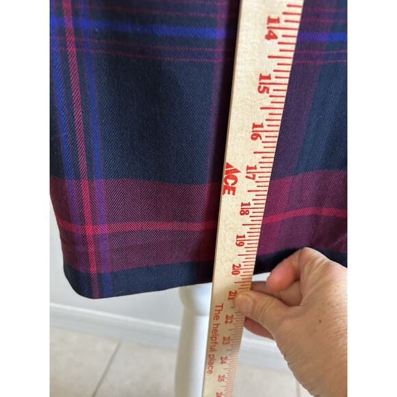 TOMMY HILFIGER WOMENS Pencil Plaid Skirt BLUE / RED Preppy Clueless Sz 4 NWT $65 - Picture 8 of 10